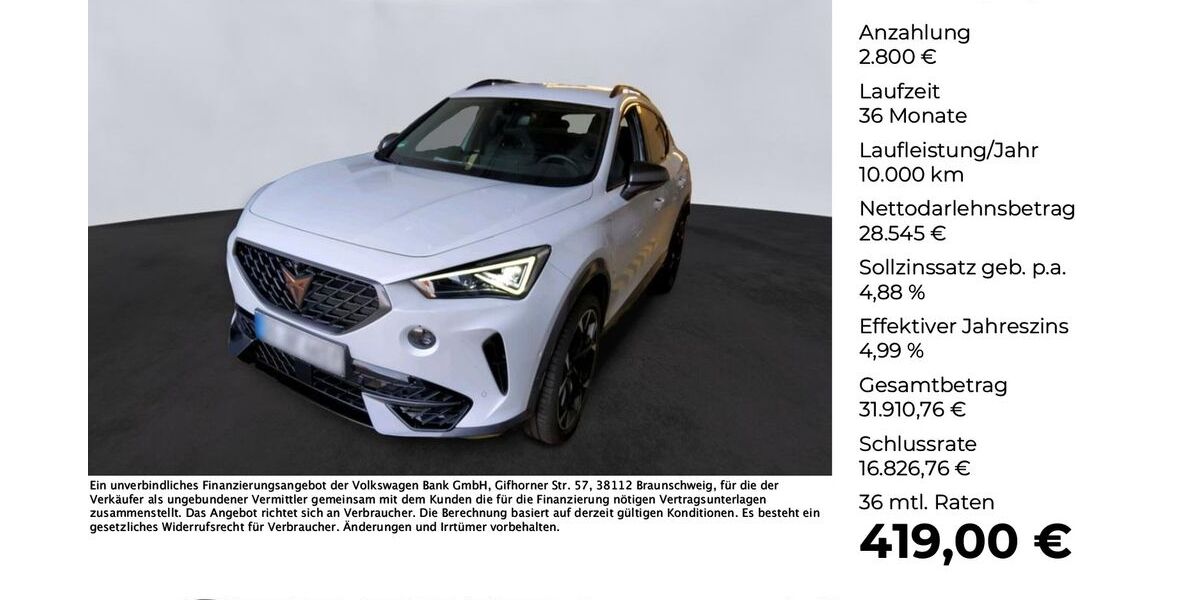 Cupra Formentor 21.738 km 31.345 &euro; Osnabrück 49078