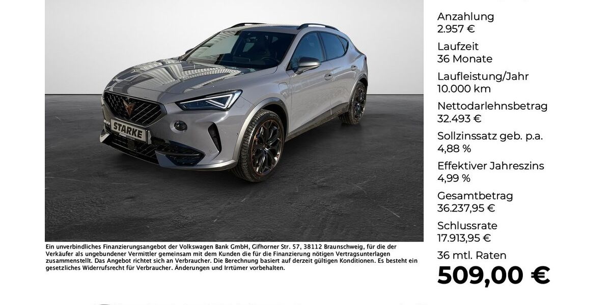 Cupra Formentor 27.767 km 34.880 &euro; Georgsmarienhütte (Osnabrück) 49124