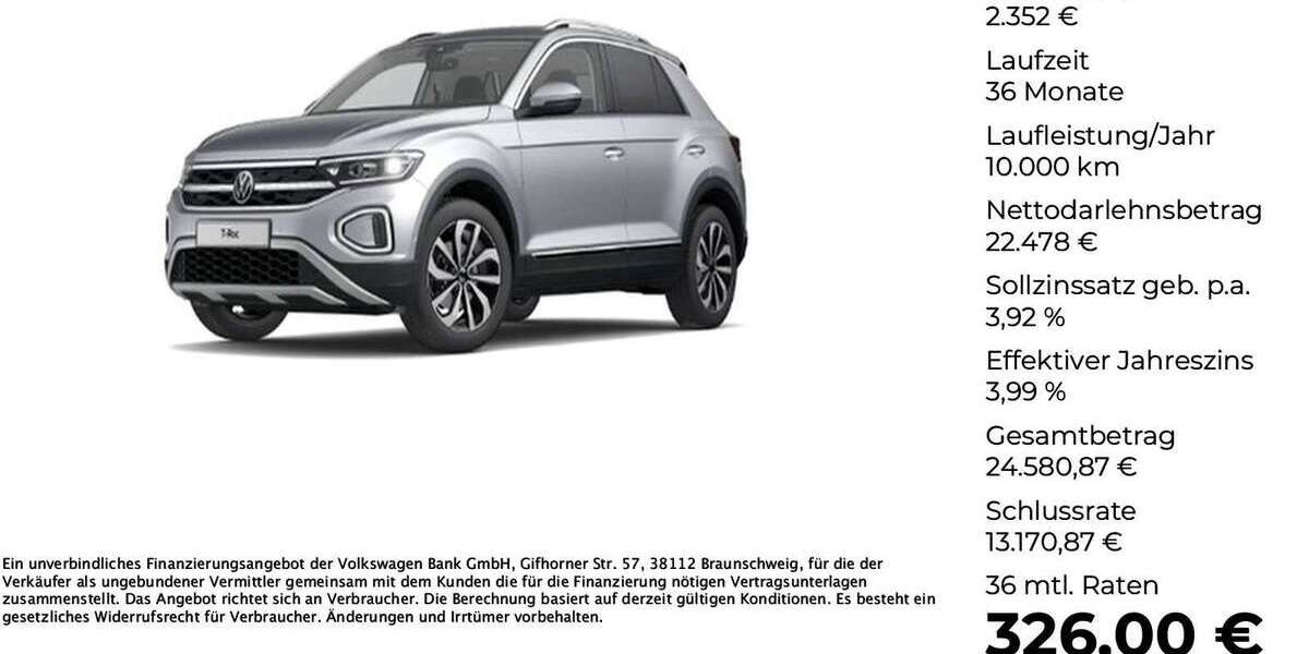 VW T-Roc 11.444 km 24.830 &euro; Ibbenbüren 49477